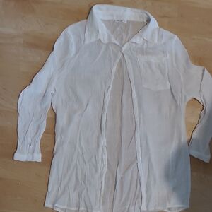 Womens White Cover Up Shirt